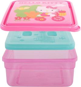 img 2 attached to Convenient and Adorable: Hello Kitty Lunch Box Set (3 Pack) - 26oz Zak Design and Sanrio Plastic Food Storage Containers with Freezer Packs for Meal Prep