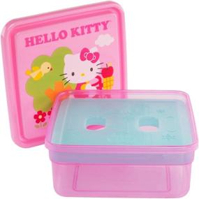 img 1 attached to Convenient and Adorable: Hello Kitty Lunch Box Set (3 Pack) - 26oz Zak Design and Sanrio Plastic Food Storage Containers with Freezer Packs for Meal Prep