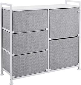img 2 attached to Organize Your Closet with Amazon Basics Fabric 5-Drawer Storage Organizer Unit in White