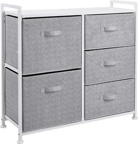 img 4 attached to Organize Your Closet with Amazon Basics Fabric 5-Drawer Storage Organizer Unit in White