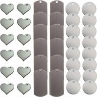 40 pcs metal stamping blanks for engraving or stamping: heart, dog tag, and circle tags by zoom precision logo