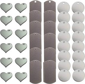 img 4 attached to 40 Pcs Metal Stamping Blanks for Engraving or Stamping: Heart, Dog Tag, and Circle Tags by Zoom Precision
