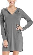 women's long sleeve sun protection shirt dress – upf 50+ cover-up dress for beach, hiking, and outdoor activities logo