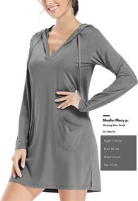 img 2 attached to Women's Long Sleeve Sun Protection Shirt Dress – UPF 50+ Cover-Up Dress for Beach, Hiking, and Outdoor Activities