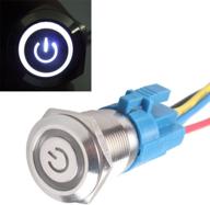 esupport 16mm 12v 3a power symbol angel eye halo car white led light metal push button toggle switch socket plug wire logo