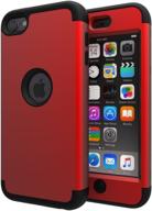 🐘 slmy ipod touch 5/6 case - cute elephant high impact armor cover - red/black logo