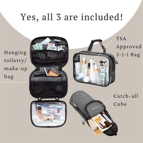 img 3 attached to 🧳 Convenient Toiletry Bag Kit Set: Hanging Travel Toiletry Bag, TSA Compliant Liquid Bag, and Ultralight Accessory Organizer Pouch