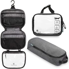 img 4 attached to 🧳 Convenient Toiletry Bag Kit Set: Hanging Travel Toiletry Bag, TSA Compliant Liquid Bag, and Ultralight Accessory Organizer Pouch