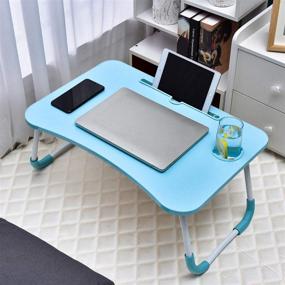 img 3 attached to Portable Foldable Table，Breakfast Standing Desk（Blue）