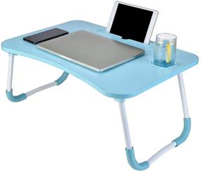 img 1 attached to Portable Foldable Table，Breakfast Standing Desk（Blue）