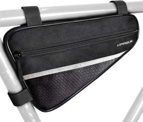 img 4 attached to 🚲 MARQUE Bike Bag Storage Pouch: Convenient Accessory Storage Solution for Road and Mountain Bikes, Mountable on Frame Tube with Weather Resistant Fabric and Side Zippers