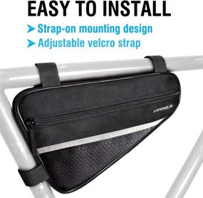 img 1 attached to 🚲 MARQUE Bike Bag Storage Pouch: Convenient Accessory Storage Solution for Road and Mountain Bikes, Mountable on Frame Tube with Weather Resistant Fabric and Side Zippers