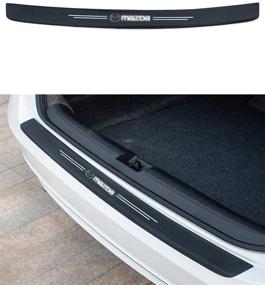 img 3 attached to Black Carbon Fiber Scratch Resistant Trunk Door Entry Guards Accessory Trim Cover， Rear Bumper Protector Guard (For Maz-Da Trunk Door)