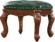 🪑 zhengdaikang green leather ottoman: small foot stool and upholstered footrest for living room logo