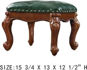 img 1 attached to 🪑 Zhengdaikang Green Leather Ottoman: Small Foot Stool and Upholstered Footrest for Living Room