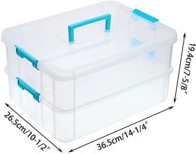 img 2 attached to BTSKY 2-Layer Stack & Carry Box: Portable Plastic Storage Container Organizer for Stationery, Sewing, Art Crafts, Jewelry, and Beauty Supplies - Blue