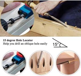 img 1 attached to 🔨 Wood Woodwork Guides Joint Angle Tool: 14Pcs Pocket Hole Jig with 15Degree Inclined Hole Fixture and Drill Bits - Complete Woodworking Joinery Kit for Carpenters