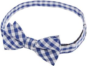 img 1 attached to 👔 Boys' Jacob Alexander Gingham Checkered Pattern Pre-Tied Banded Bow Tie