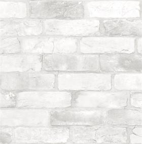 img 4 attached to NuWallpaper NU2218 White Brick Wallpaper