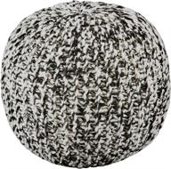 signature design by ashley latricia round knitted pouf ottoman, 17 x 17 inches - black & white: stylish, comfortable, and versatile logo