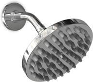 💦 premium 6-inch stainless steel rainfall shower head with 50 jets - clog-free, soothing and stress-relieving massage experience. top-quality chrome finish for aesthetic appeal! logo