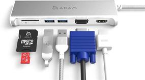 img 1 attached to 🔌 ADAM Elements 5-in-1 USB C Hub: 4K HDMI, SD Card Reader, USB 3.1 Ports - Portable & Durable Aluminum Case