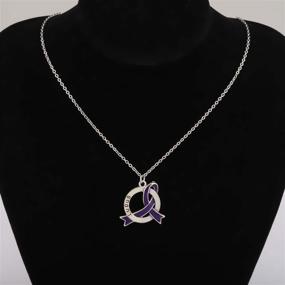 img 1 attached to Lupus Disease Awareness Purple Ribbon Clip-on Charm/Necklace - Support Lupus Survivors with Purple Awareness Jewelry Gift