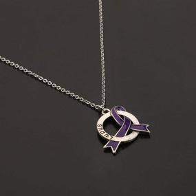 img 2 attached to Lupus Disease Awareness Purple Ribbon Clip-on Charm/Necklace - Support Lupus Survivors with Purple Awareness Jewelry Gift
