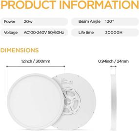 img 2 attached to Taloya Flush Mount LED Ceiling Light (Milk White Shell), 12 Inch-2 Pack, Equivalent to Traditional 200W Bulb Light, for Kitchen Bedroom Utility Closet Room, 3-in-1 Color Temperature (3000k/4000k/6500k)