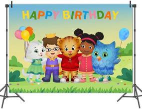 img 3 attached to 5x3ft Cartoon Daniel Tiger's Cat Neighborhood Photography Background: Perfect for Kids Birthday Party and Baby Shower Decor!