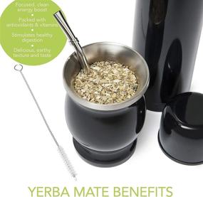 img 1 attached to 🧉 El Tigre Complete Yerba Mate Set: Travel-Friendly, Modern Stainless Steel Mate Gourd, Thermos & Bombilla - Easy to Clean with Cleaning Brush (Black)