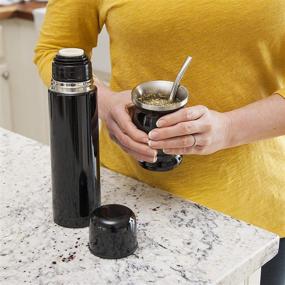 img 3 attached to 🧉 El Tigre Complete Yerba Mate Set: Travel-Friendly, Modern Stainless Steel Mate Gourd, Thermos & Bombilla - Easy to Clean with Cleaning Brush (Black)