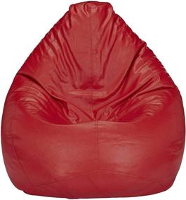 img 4 attached to 🪑 X-Large Maroon Bean Bag Chair Cover - Stuffed Animal Storage with Zipper, Soft and Stain-Proof Leatherette Material - Cover Only, No Fillers