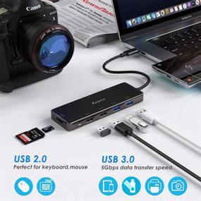 img 2 attached to 🔌 Aceele USB C Hub Multiport Adapter: 4K HDMI, 100W Power Delivery, RJ45 Ethernet, USB Ports, SD/TF Card Reader - MacBook Pro, XPS 13, Type C Laptop