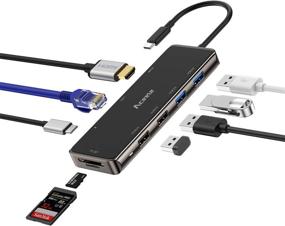 img 4 attached to 🔌 Aceele USB C Hub Multiport Adapter: 4K HDMI, 100W Power Delivery, RJ45 Ethernet, USB Ports, SD/TF Card Reader - MacBook Pro, XPS 13, Type C Laptop