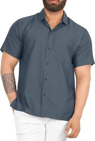 img 3 attached to LEELA Rayon Sleeve Hawaiian Collar Men's Clothing for Shirts