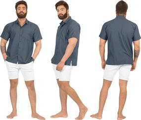 img 1 attached to LEELA Rayon Sleeve Hawaiian Collar Men's Clothing for Shirts