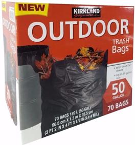 img 1 attached to Premium Kirkland Signature Outdoor 50 gallon 🗑️ Trash Bags (70 Pack) - Durable & Reliable