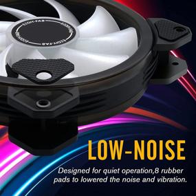 img 1 attached to 🌈 EZDIY-FAB 120mm Computer Case Fan with Addressable RGB, Aura Sync Compatible, High Airflow and Speed Control - Pack of 5 with Fan Hub and Remote