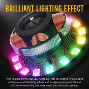 img 3 attached to 🌈 EZDIY-FAB 120mm Computer Case Fan with Addressable RGB, Aura Sync Compatible, High Airflow and Speed Control - Pack of 5 with Fan Hub and Remote