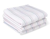 🏥 medline mdtpbc36strp 3-pack, hospital receiving and baby blankets, 100% cotton, 36x36 inches, white with blue and pink stripes logo