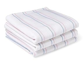 img 4 attached to 🏥 Medline MDTPBC36STRP 3-Pack, Hospital Receiving and Baby Blankets, 100% Cotton, 36x36 inches, White with Blue and Pink Stripes