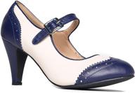 👠 туфли мэри джейн оксфорд j. adams - стильные туфли на каблуке с лямкой на щиколотке - ретро обувь с круглым носком для классического вида - kym логотип