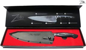 img 3 attached to Zelite Infinity Chef Knife 8 Inch - Executive-Plus Series Master Chefs Edition - Japanese AUS-10 Super Steel 45-Layer Damascus - STORM-X Finish Blade, Leather Sheath: The Ultimate Professional Knife for Chefs