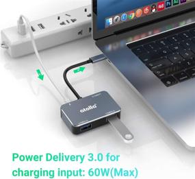 img 1 attached to 💻 atolla USB C Hub – High-speed Aluminum 4-in-1 Adapter with 3 USB 3.0 Ports & 60W Power Delivery Port: Ideal for MacBook Pro/Air, iPad Pro, Chromebook, Dell and More