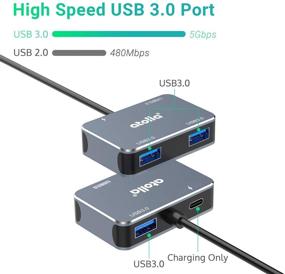 img 2 attached to 💻 atolla USB C Hub – High-speed Aluminum 4-in-1 Adapter with 3 USB 3.0 Ports & 60W Power Delivery Port: Ideal for MacBook Pro/Air, iPad Pro, Chromebook, Dell and More