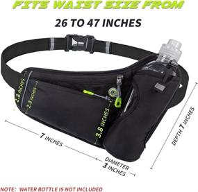 img 3 attached to Outdoor Running Belt: Labeol Hydration Waist Pack with Water Bottle Holder - Reflective Adjustable Fanny Pack for Hiking, Walking, and Phone Compatibility