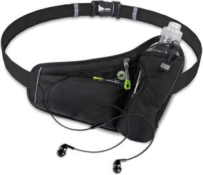 img 4 attached to Outdoor Running Belt: Labeol Hydration Waist Pack with Water Bottle Holder - Reflective Adjustable Fanny Pack for Hiking, Walking, and Phone Compatibility