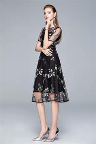 img 1 attached to 🌸 Stunning Floral Embroidered Cocktail Dresses for Elegant Women