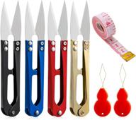 🧵 zhsxhmlxm 4pcs yarn thread cutter, multifunctional sewing scissors with 2pcs threader and 1pcs measuring tape – versatile crafting tools set in multiple colors logo